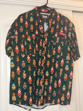Magellan Outdoors Dark Green Holiday Nutcracker Camp Shirt